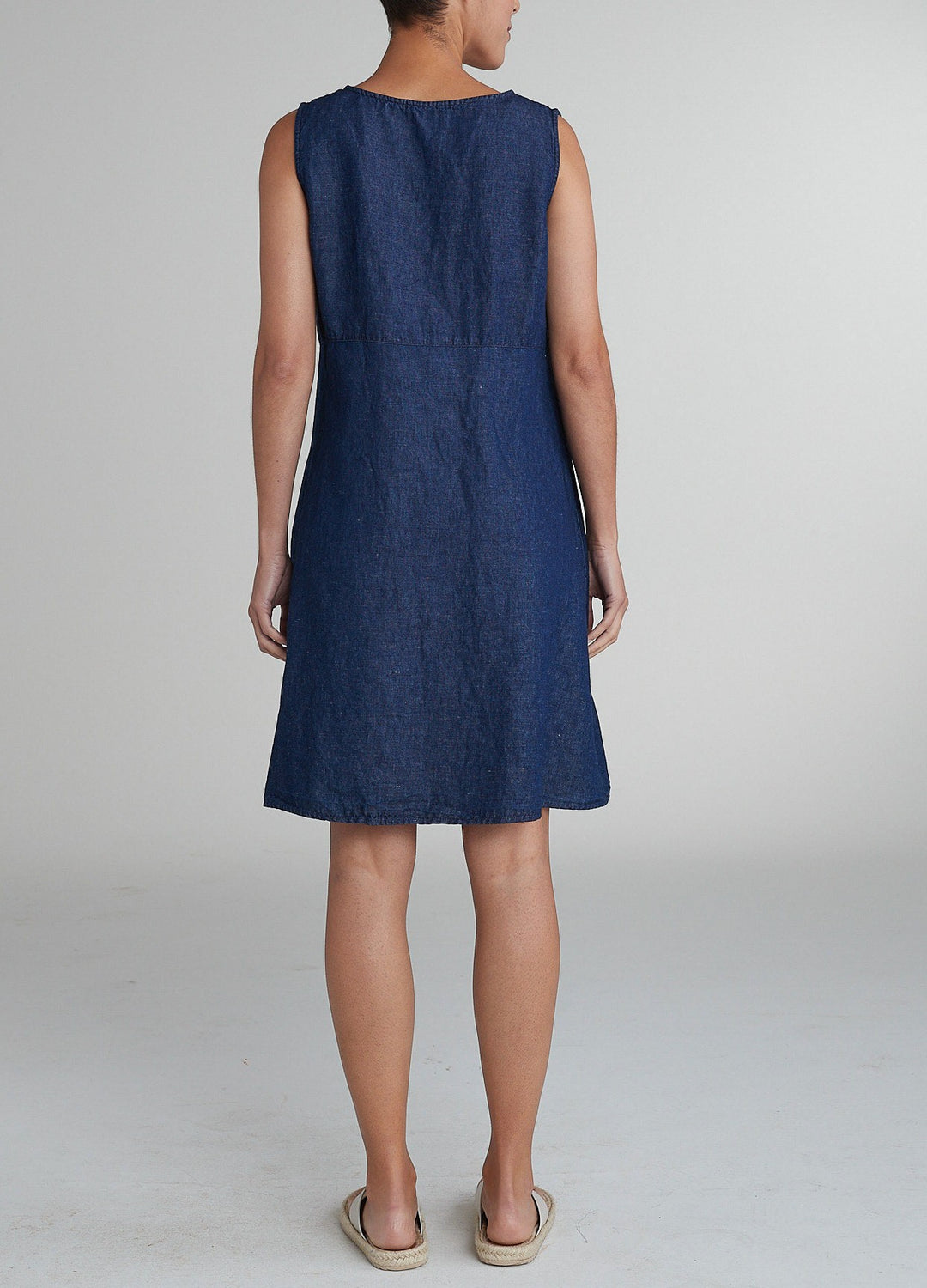 Cut Loose Flax Denim - Patch Dress ( Special Order )