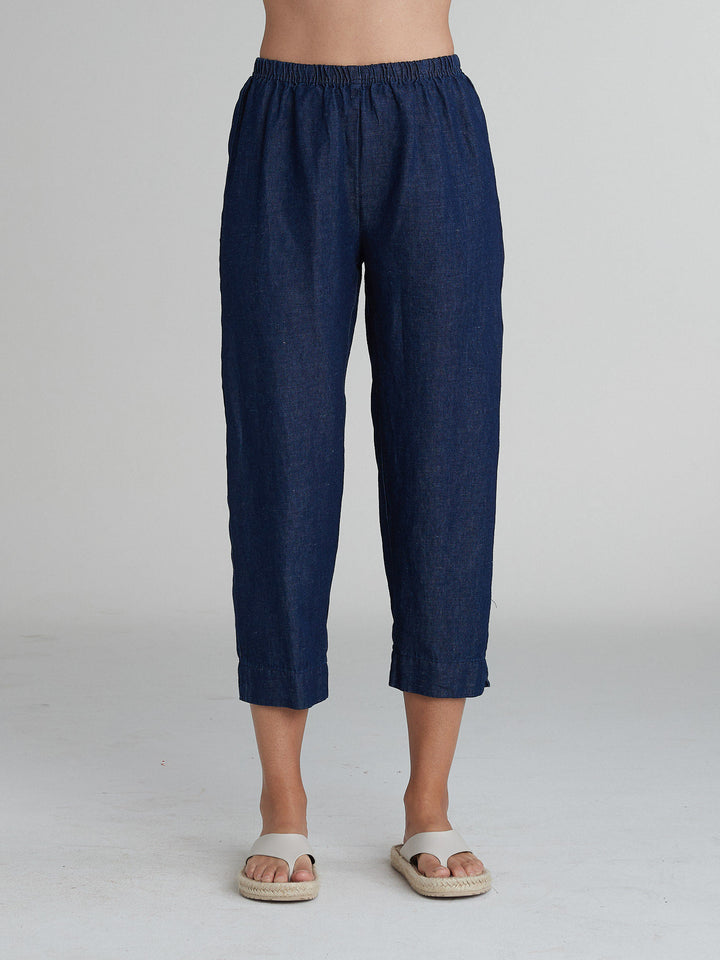 Cut Loose Flax Denim - Tappered Cropped Pant ( Special Order )