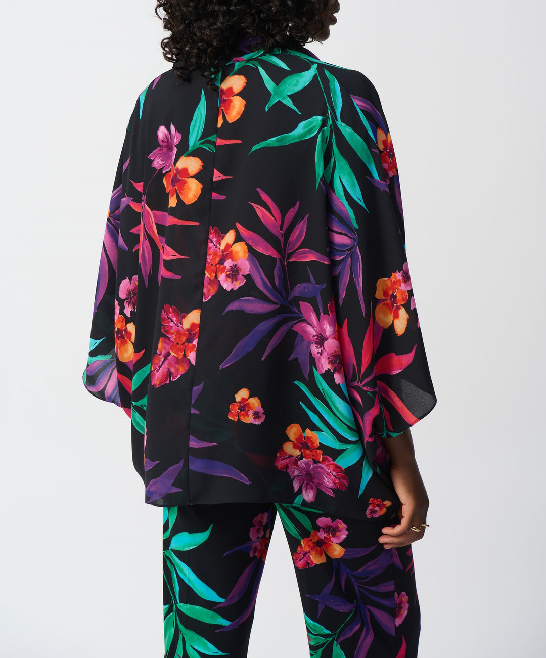 Joseph Ribkoff - Georgette Tropical Print Wrap Top