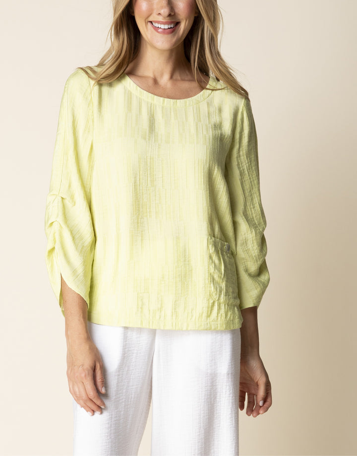 Habitat Clothing - Whisper Jacquard Rayon Pleat Top FINAL SALE ITEM