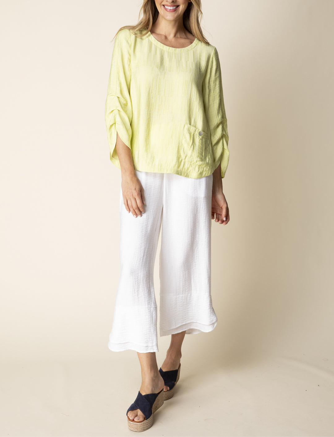 Habitat Clothing - Whisper Jacquard Rayon Pleat Top FINAL SALE ITEM