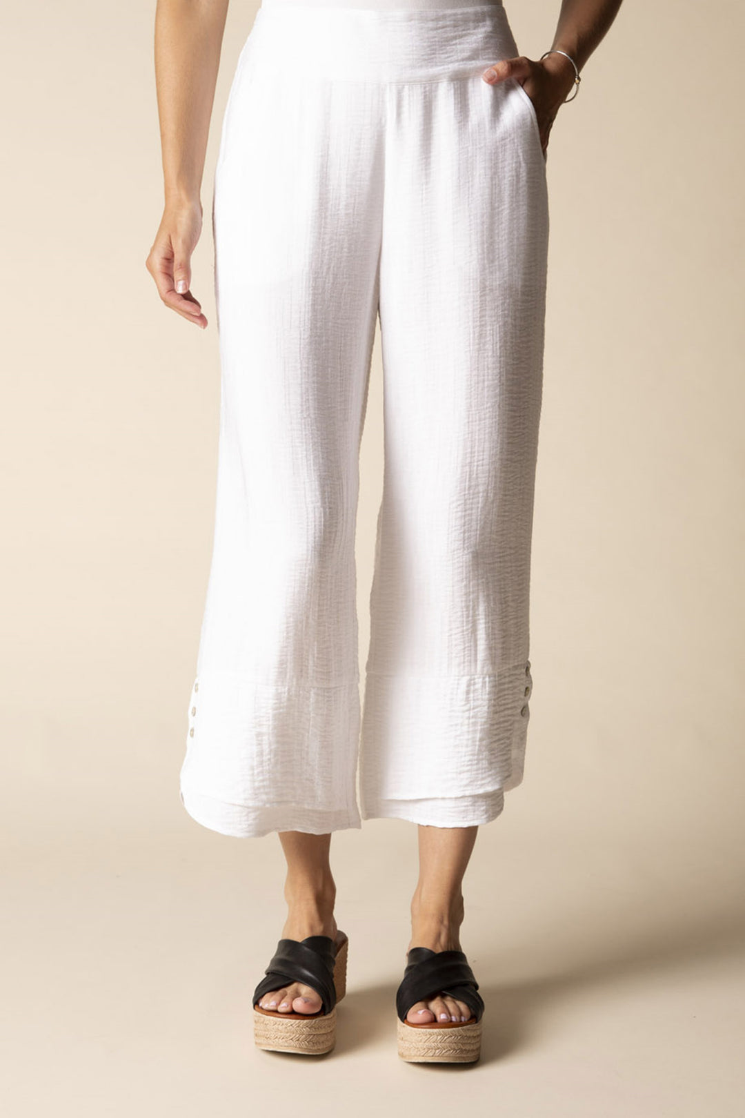 Habitat Pants - Whisper Jacquard Rayon Crop Pant FINAL SALE ITEM