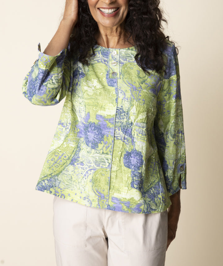 Habitat Tops - Destination Unknown Pleat Back Pullover FINAL SALE ITEM