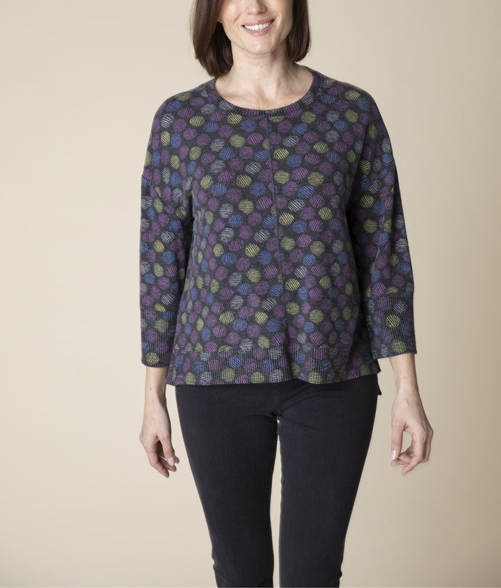 Habitat Tops - Rib Trim 3/4 Sleeve Boxy Crew