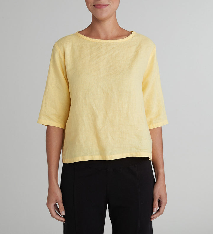 Cut Loose Linen Cotton Jersey - 3/4 Sleeve Boatneck Tee 20 COLORS (Special Order)