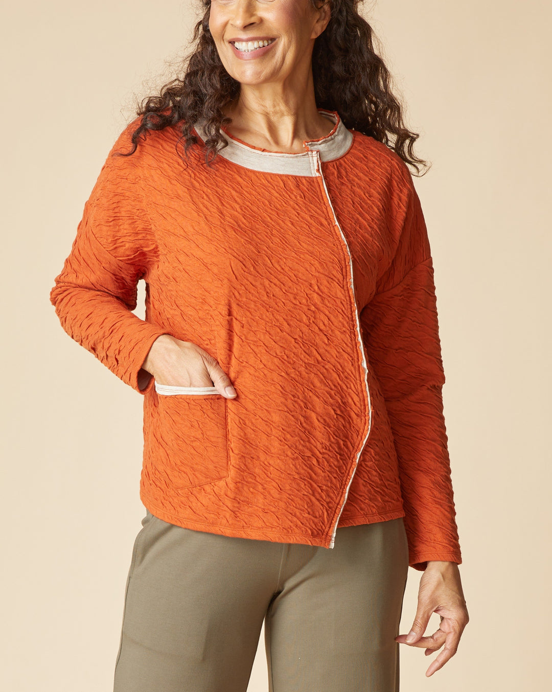 Habitat Tops - Crinkled Double Face Metro Pullover