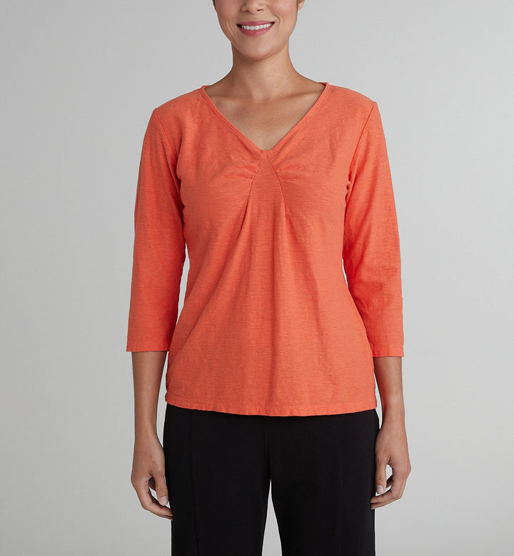 Cut Loose Linen Cotton Jersey - 3/4 Sleeve Tuck Front Top 20 COLORS (Special Order)