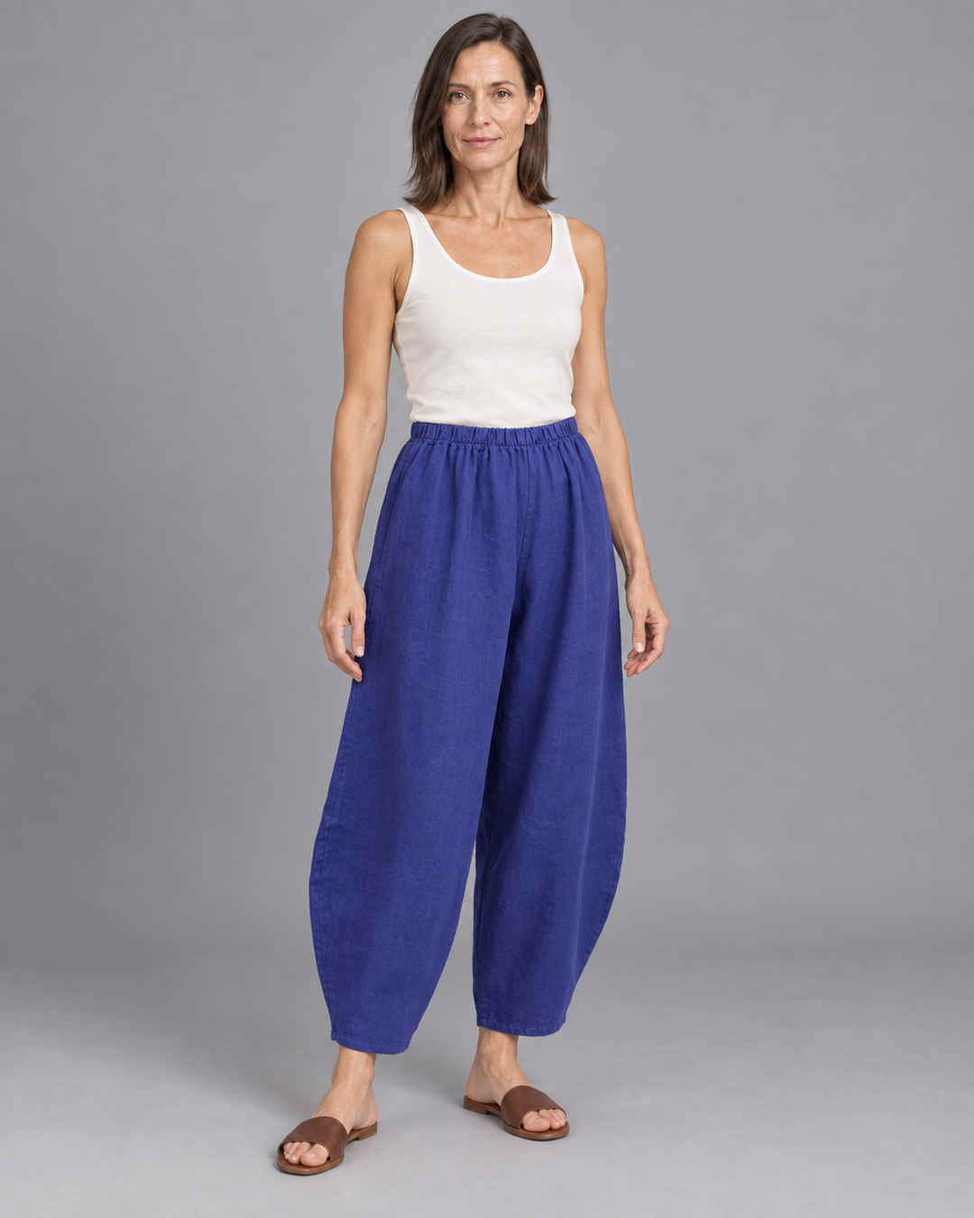 Bryn Walker Oliver Pant, Ursa, model front view