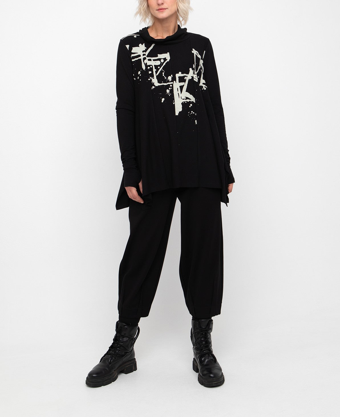 Ozai N Ku - Panel Pullover Cowl Tunic | Ozai N Ku - Panel