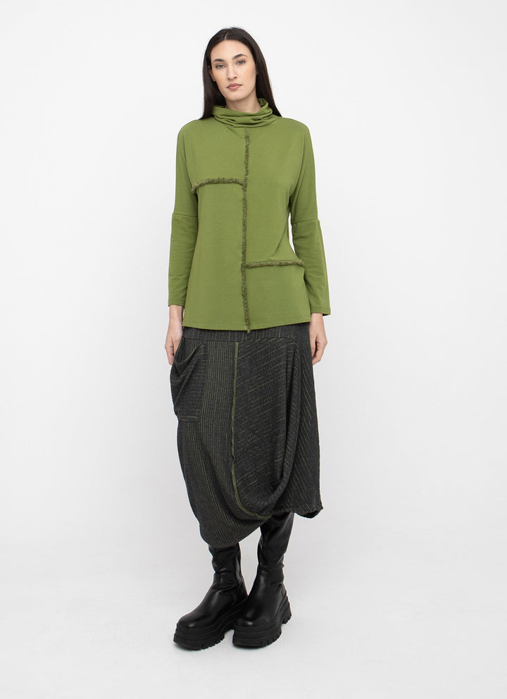 Ozai N Ku - Draped Patchwork Midi Skirt