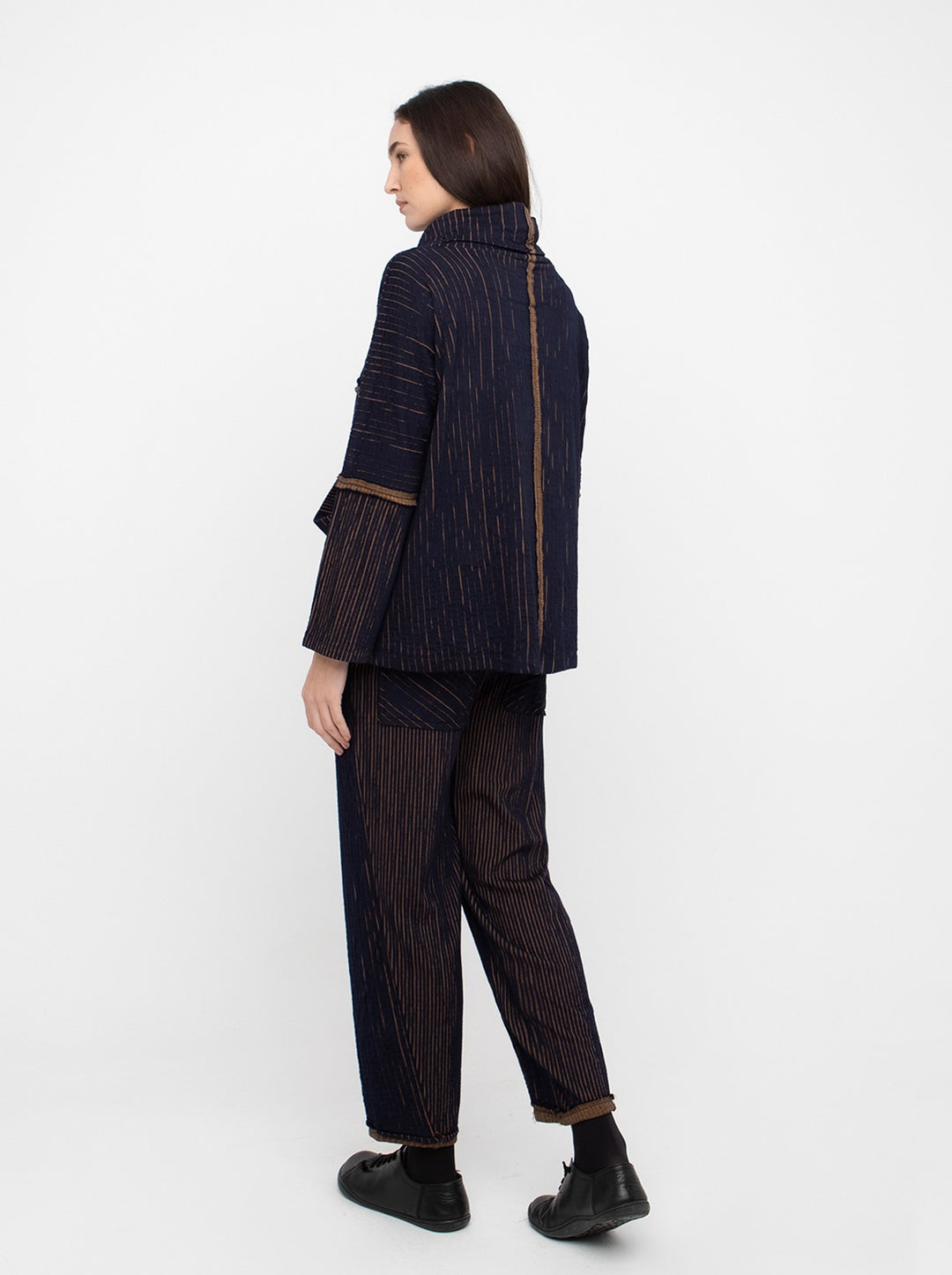 Ozai N Ku - Stripe Cowl-Neck Tunic