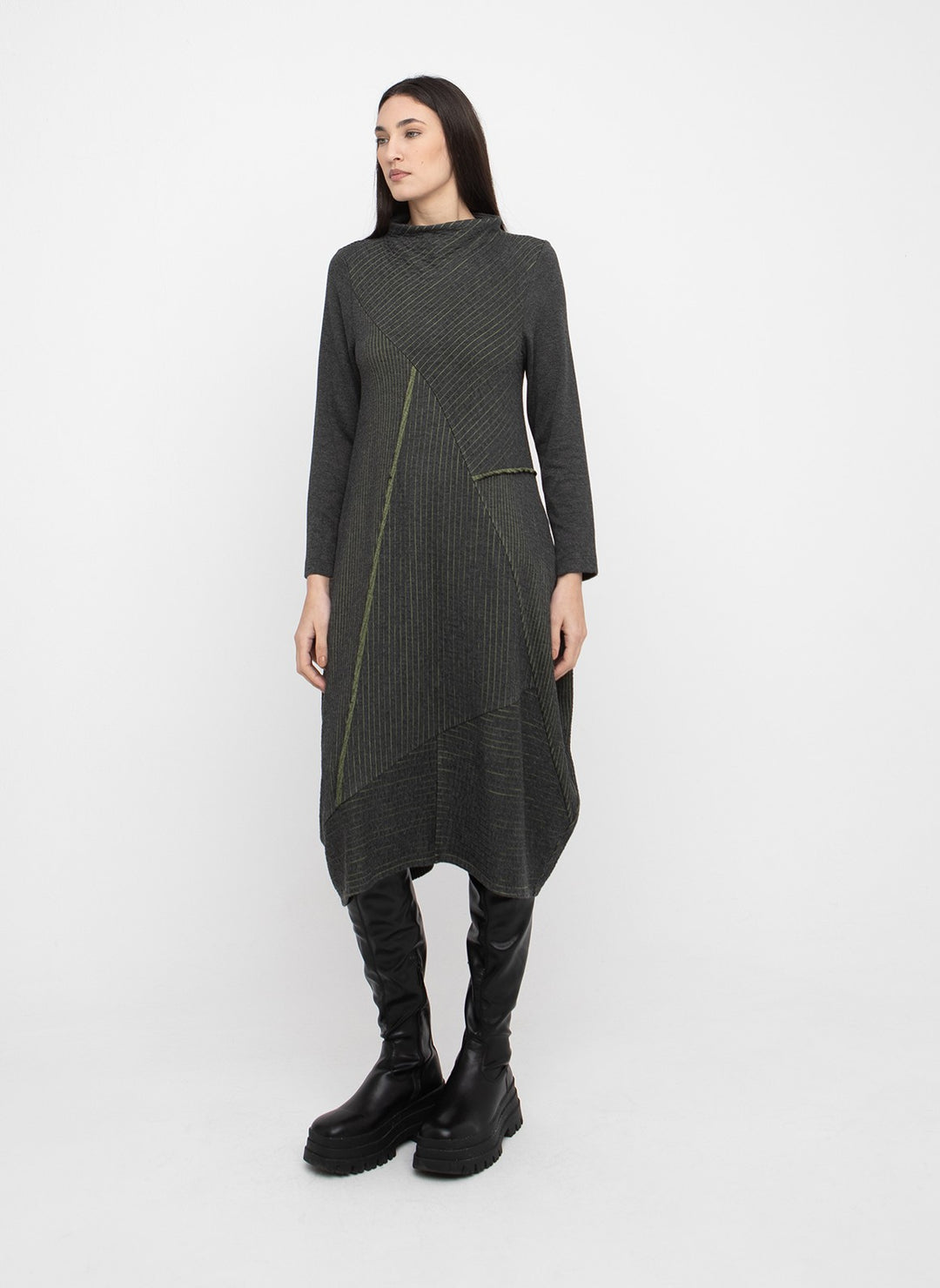 Ozai N Ku - Sculptural Patchwork Midi Dress