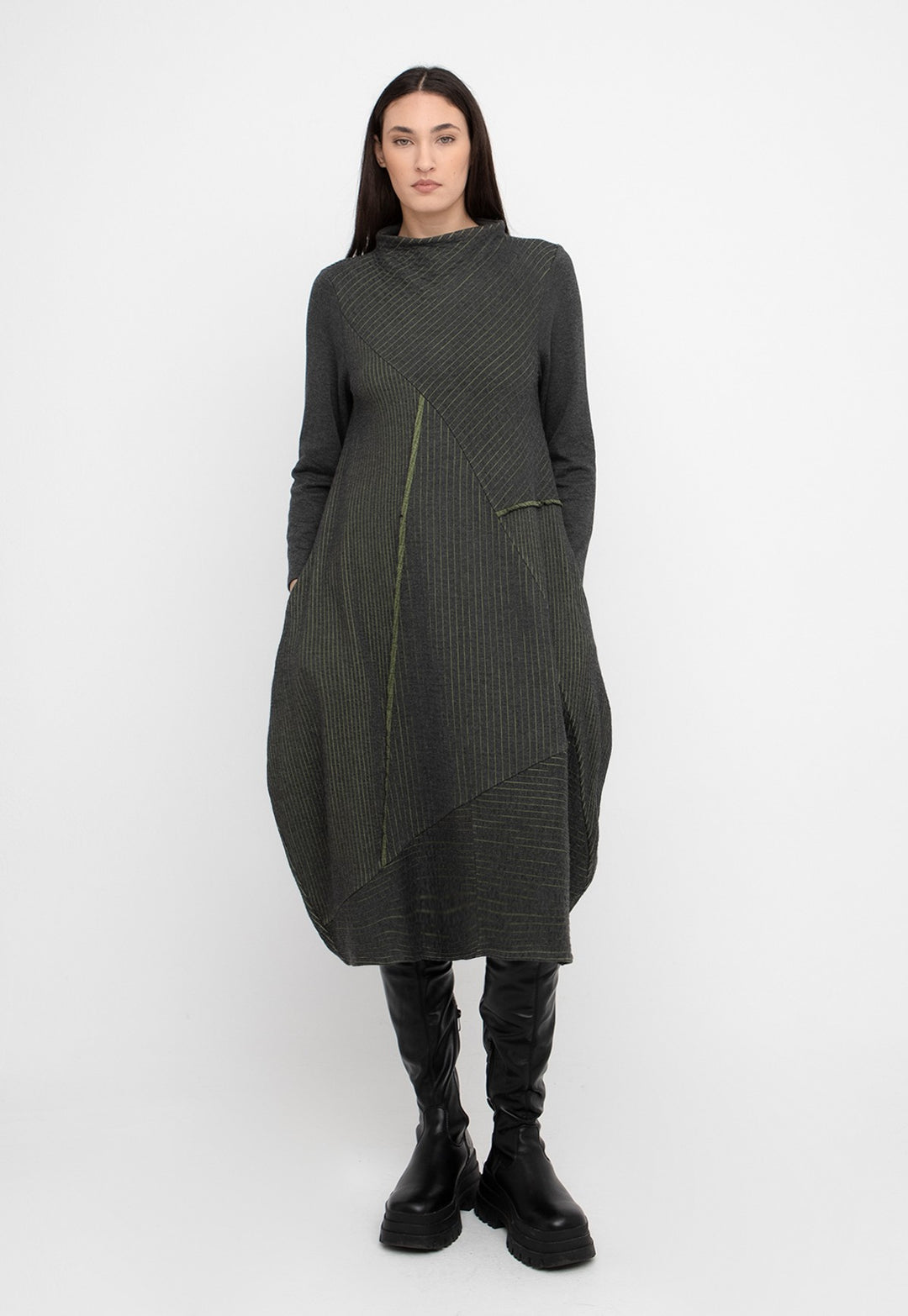 Ozai N Ku - Sculptural Patchwork Midi Dress