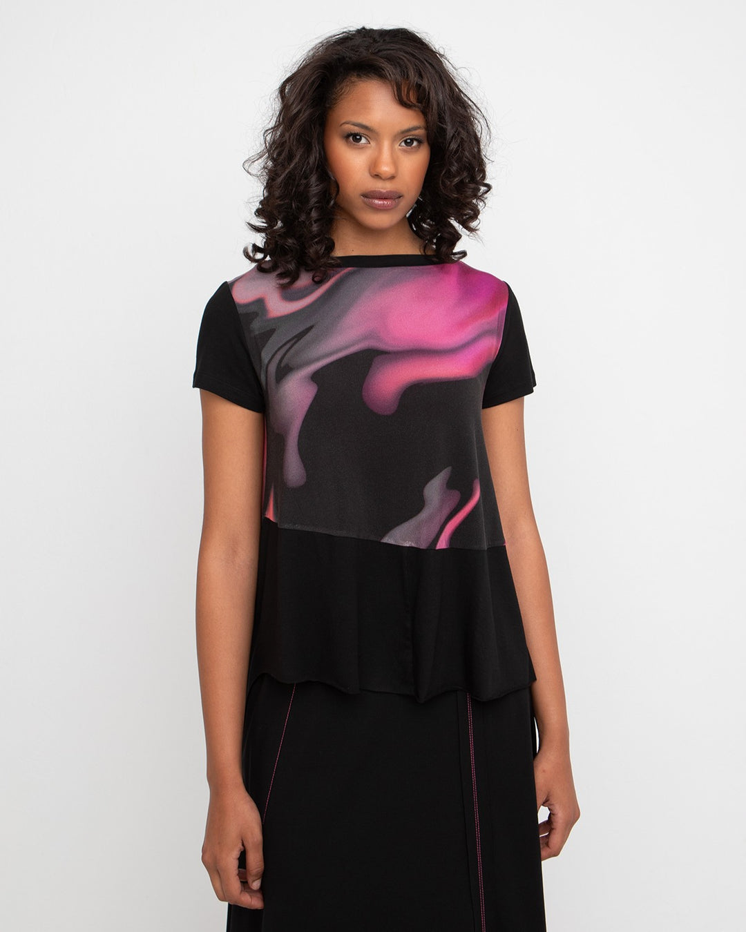 Ozai N Ku Go Go Reversible Tee, Rose Swirl FINAL SALE ITEM