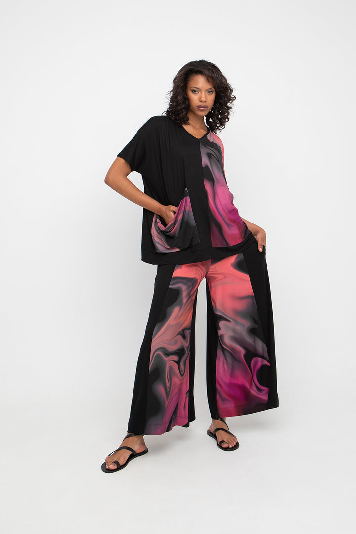 Ozai N Ku Blacklight Pocket Tee, Rose Swirl FINAL SALE ITEM