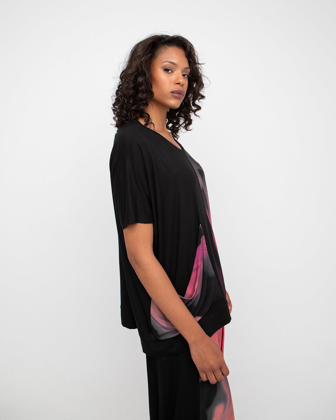 Ozai N Ku Blacklight Pocket Tee, Rose Swirl FINAL SALE ITEM