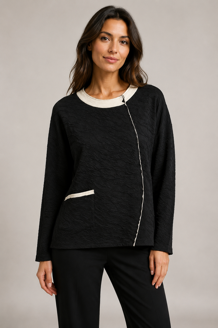 Habitat Tops - Crinkled Double Face Metro Pullover