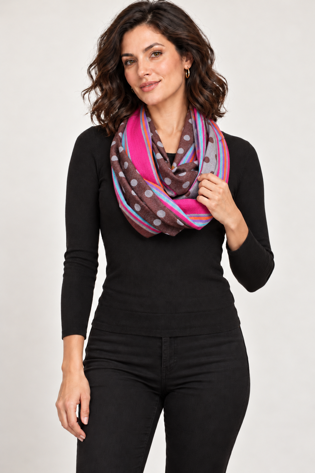 Pashmina Infinity Shawl - Brown