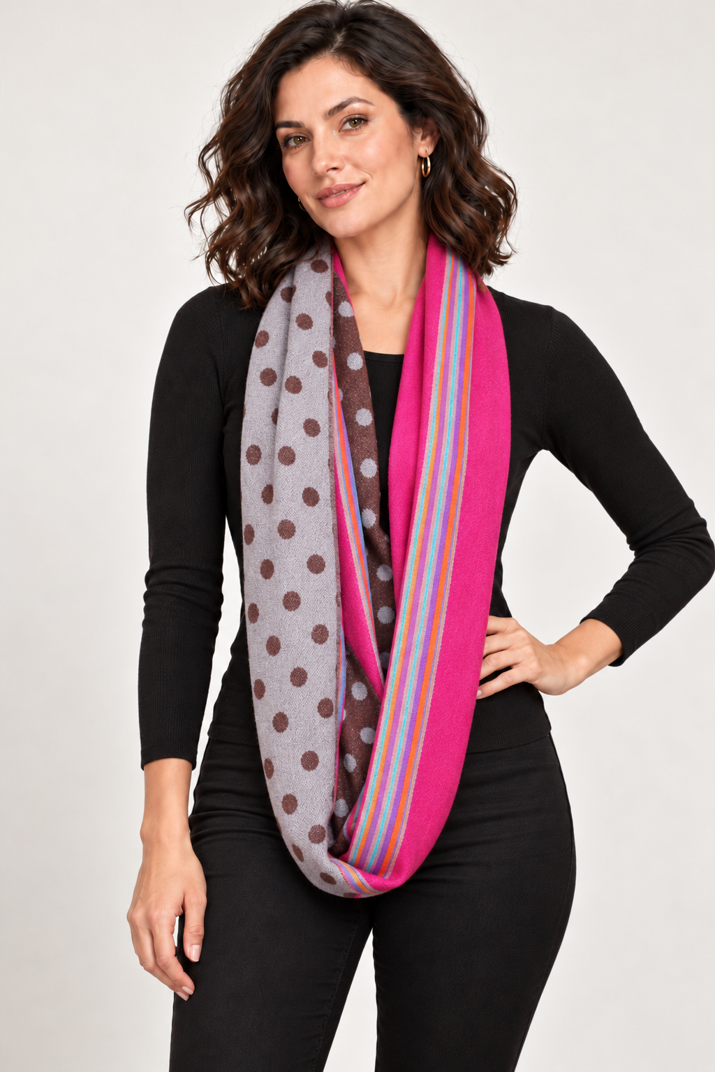 Pashmina Infinity Shawl - Brown