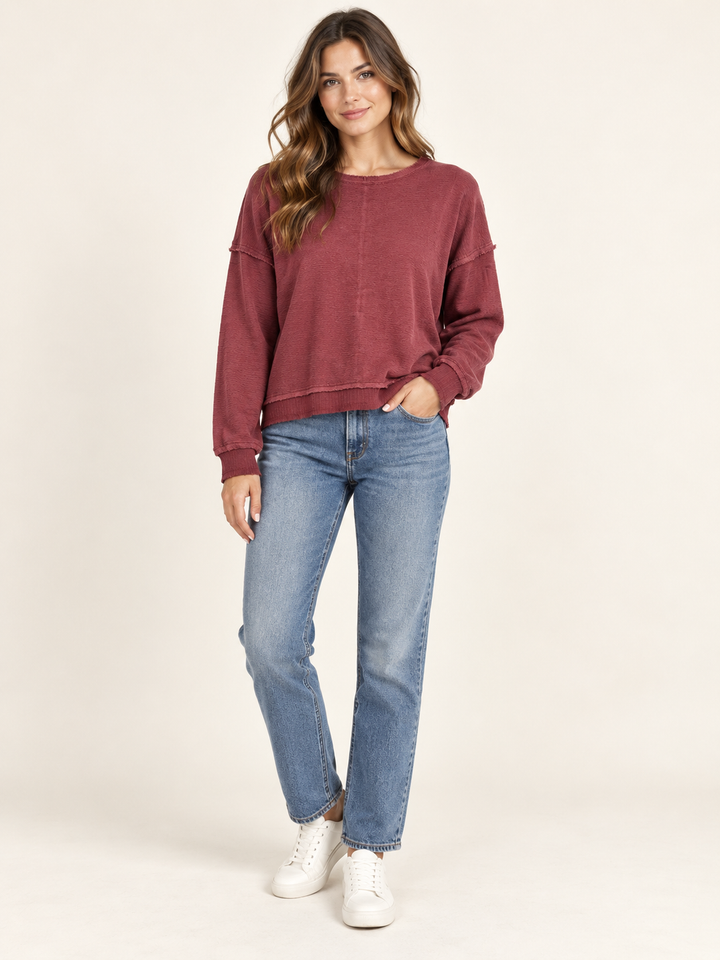 Wearables By XCVI - Cirilla Crepe-Knit Pullover