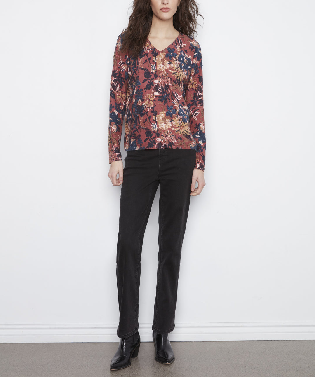 Charlie B - Long Sleeve Drop Shoulder Reversible Printed Sweater