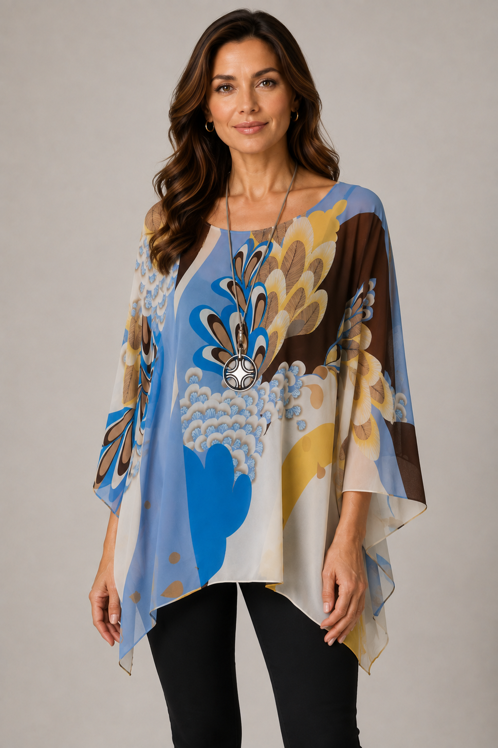Lior Clothing - Floral Elegant Sheer Blouse One Size Fits All | LIOR