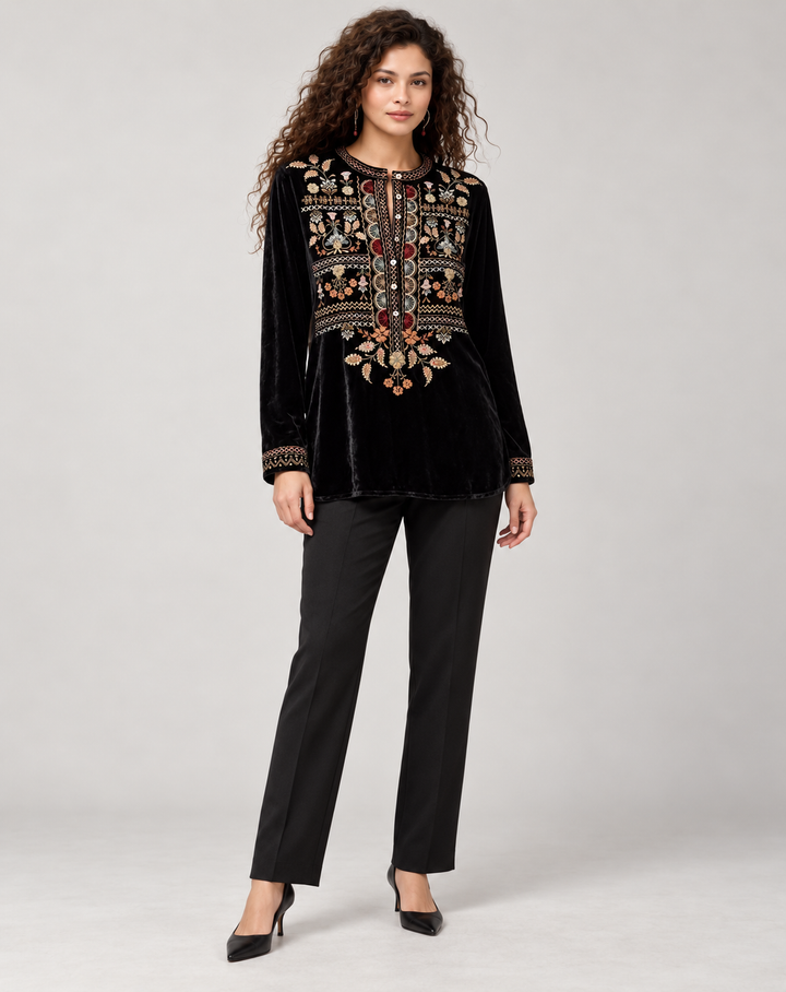 Johnny Was - VELVET HENLEY TUNIC