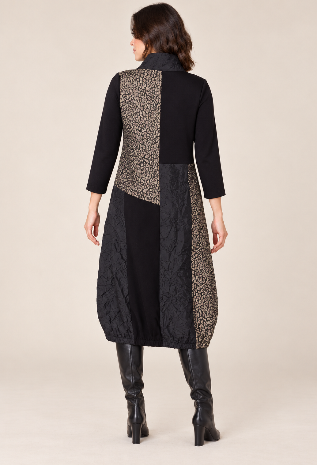 IC Collection - Artful Edge Patchwork Midi Dress