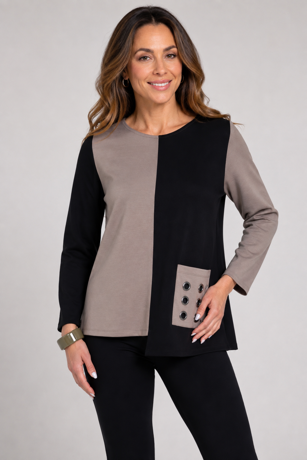 Lior Clothing - Colorblock Glamour with Grommet Details