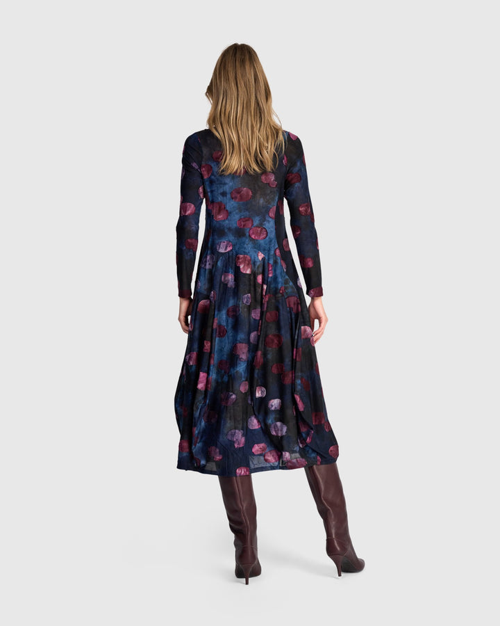 Alembika Dresses - Calliope Crew Cocoon Dress, Midnight/Wine