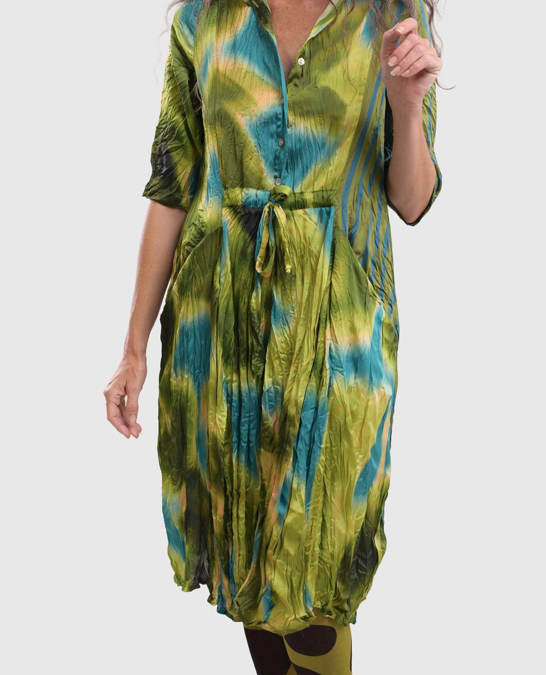 Alembika Clothing- Satin Crush Shirt Dress