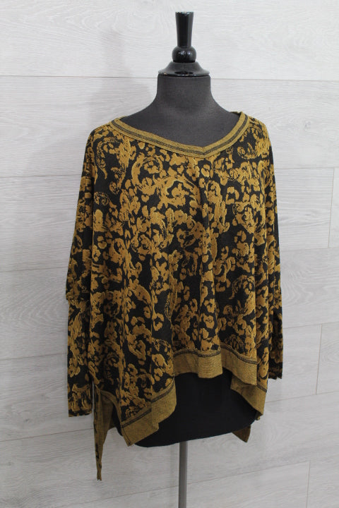 Cut Loose Floral Jacquard - One Size Deep V FINAL SALE ITEM