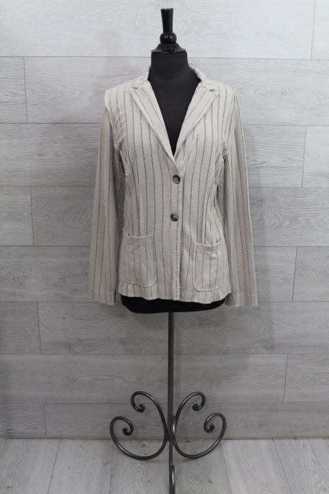 Cut Loose Frayed Stripe - Fitted Blazer FINAL SALE ITEM