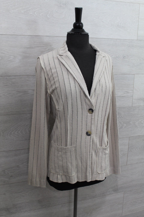 Cut Loose Frayed Stripe - Fitted Blazer