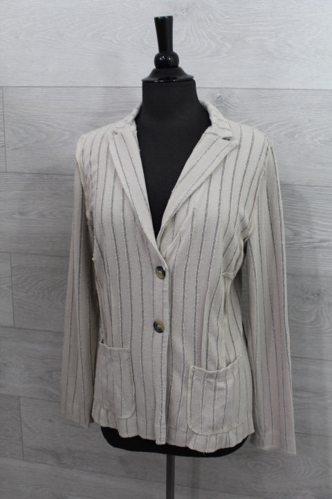 Cut Loose Frayed Stripe - Fitted Blazer