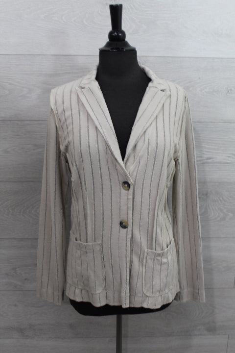 Cut Loose Frayed Stripe - Fitted Blazer