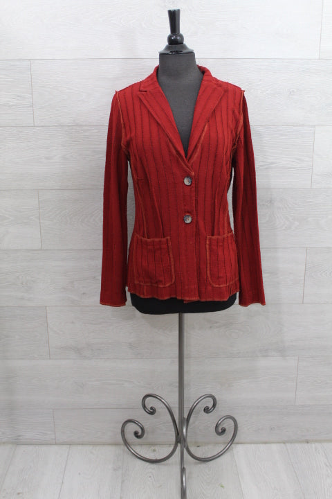 Cut Loose Frayed Stripe - Fitted Blazer