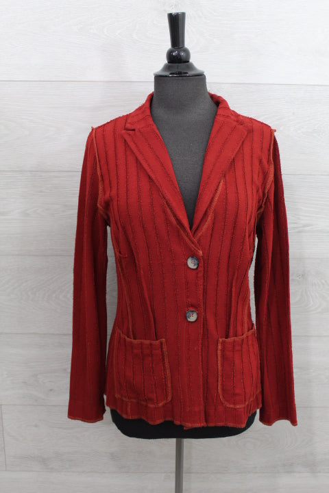 Cut Loose Frayed Stripe - Fitted Blazer FINAL SALE ITEM