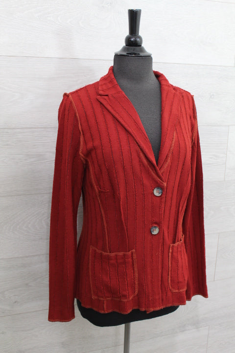 Cut Loose Frayed Stripe - Fitted Blazer FINAL SALE ITEM