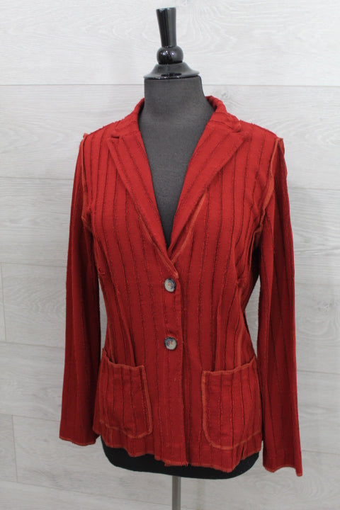 Cut Loose Frayed Stripe - Fitted Blazer