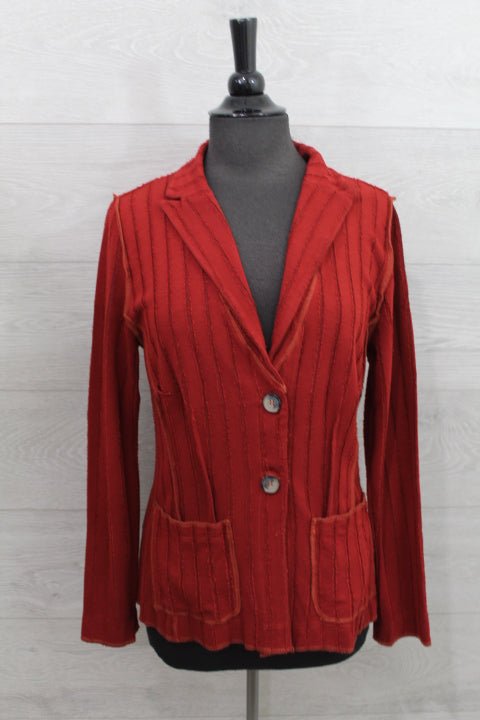 Cut Loose Frayed Stripe - Fitted Blazer