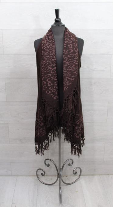 Sleeveless Fringed Shawl