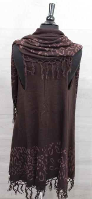 Sleeveless Fringed Shawl