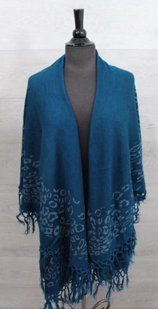 Sleeveless Fringed Shawl