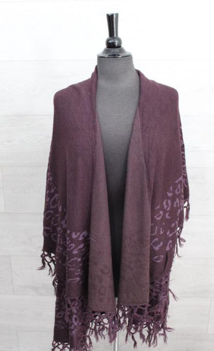 Sleeveless Fringed Shawl