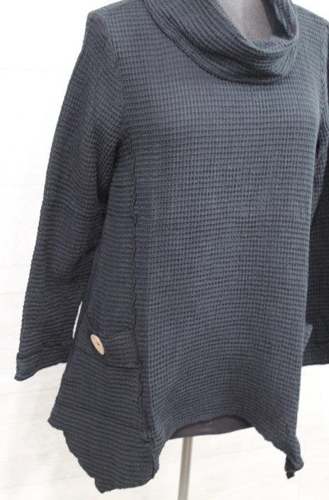 Focus Clothing - Feather Waffle Mock Neck Merrow Tunic FINAL SALE ITEM