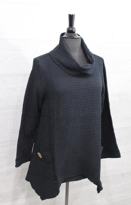 Focus Clothing - Feather Waffle Mock Neck Merrow Tunic FINAL SALE ITEM