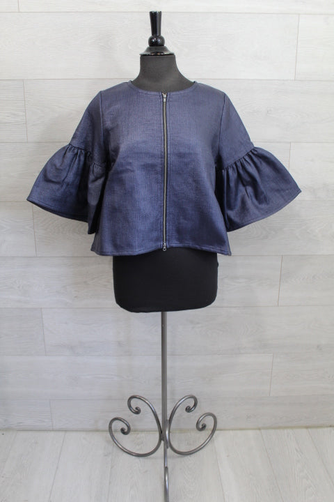 Bryn Walker Navy Raffia - Frida Jacket