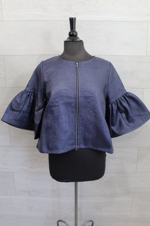 Bryn Walker Navy Raffia - Frida Jacket