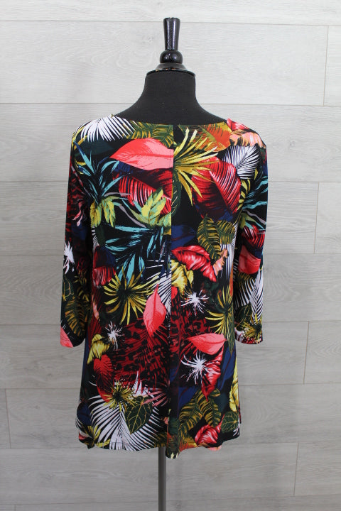 Focus Clothing - 3/4 sleeve tropical top FINAL SALE ITEM